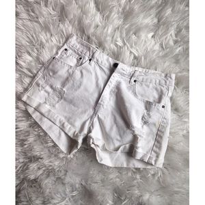 White Denim Shorts